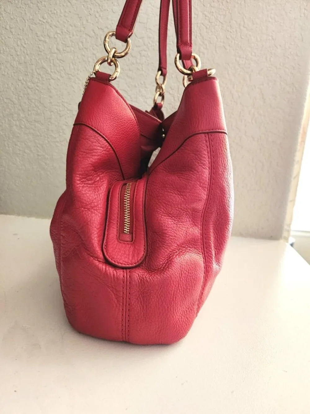 Euc Coach Lexy Red Leather Shoulder Bag Purse